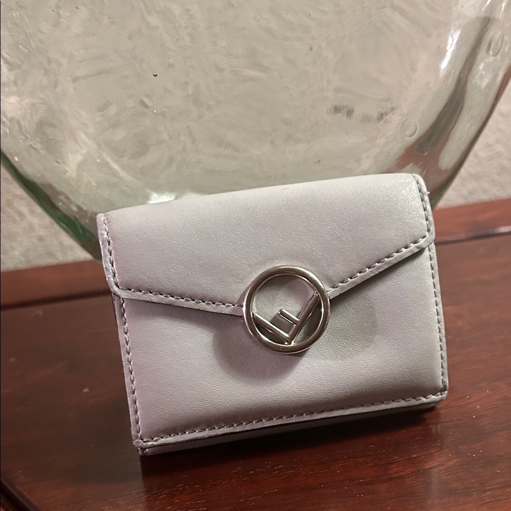 Fendi Mini Gray Leather Wallet